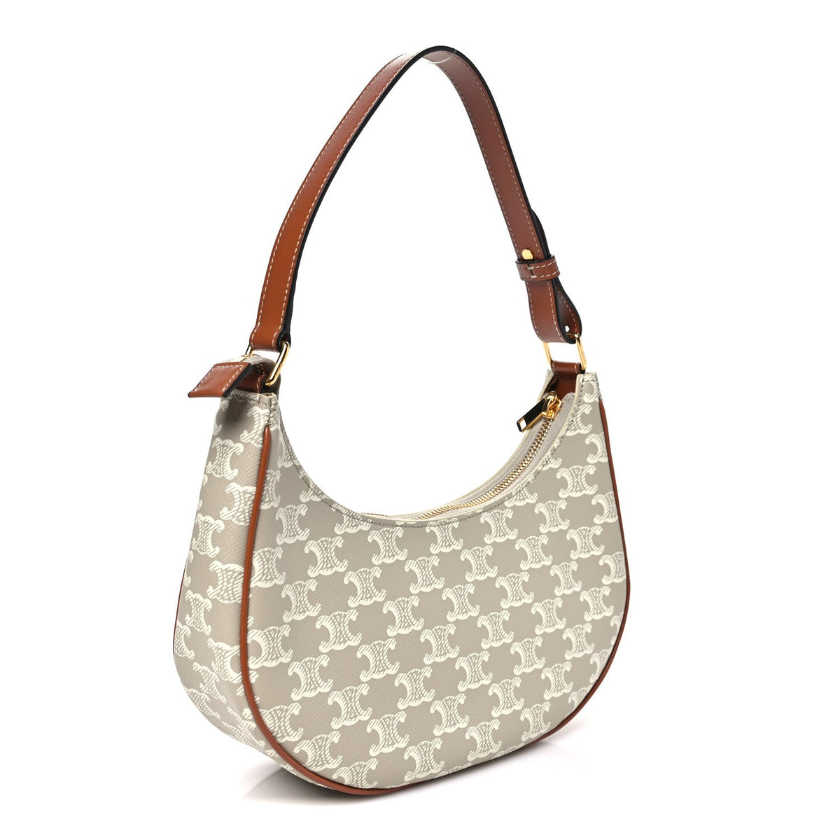 Calfskin Canvas Shoulder Bag