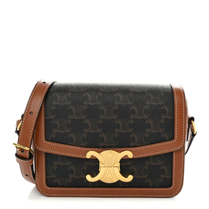 Calfskin Canvas Handbag - Tan