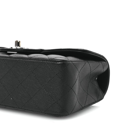 Mini Quilted Caviar Flap Shoulder Bag - Tan