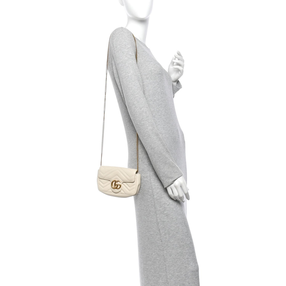 Mini Calfskin Shoulder Bag - White