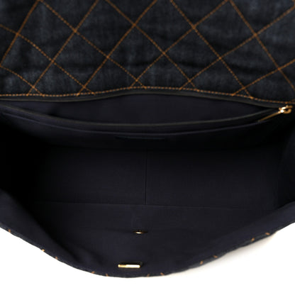 Quilted Flap Shoulder Bag - Blue