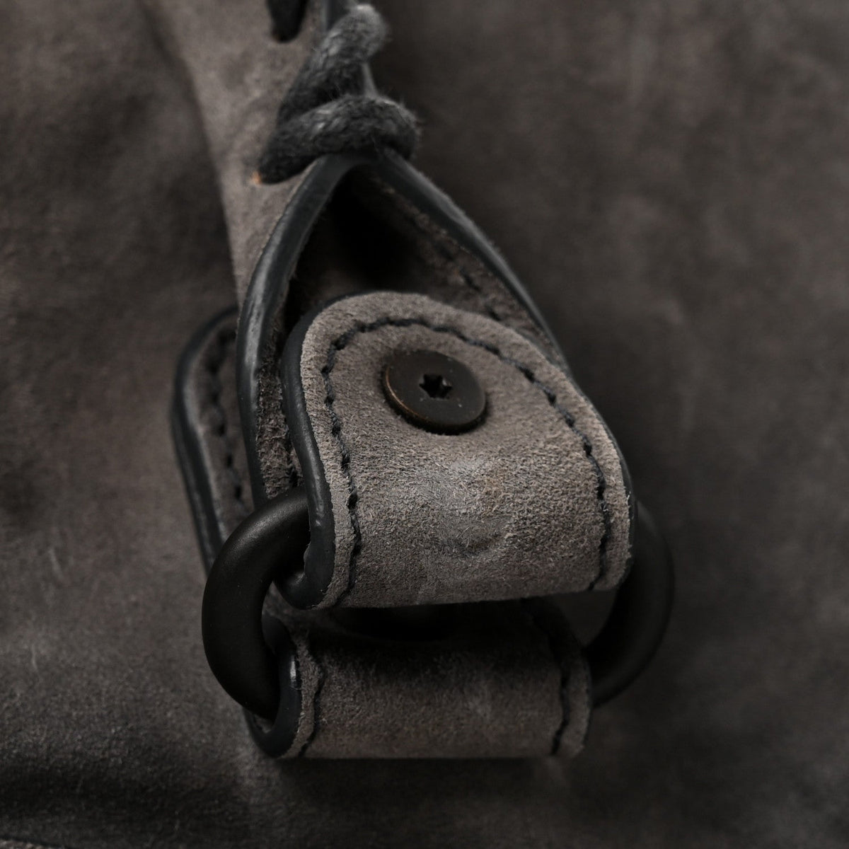 Medium Calfskin Suede Handbag - Grey