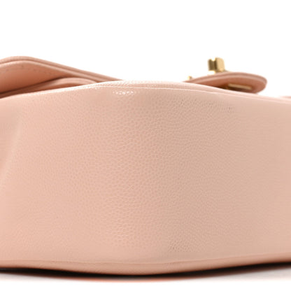 Small Caviar Flap Shoulder Bag - Pink