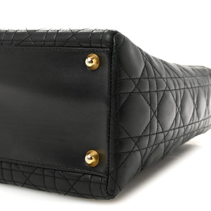 Large Lambskin Handbag - Black