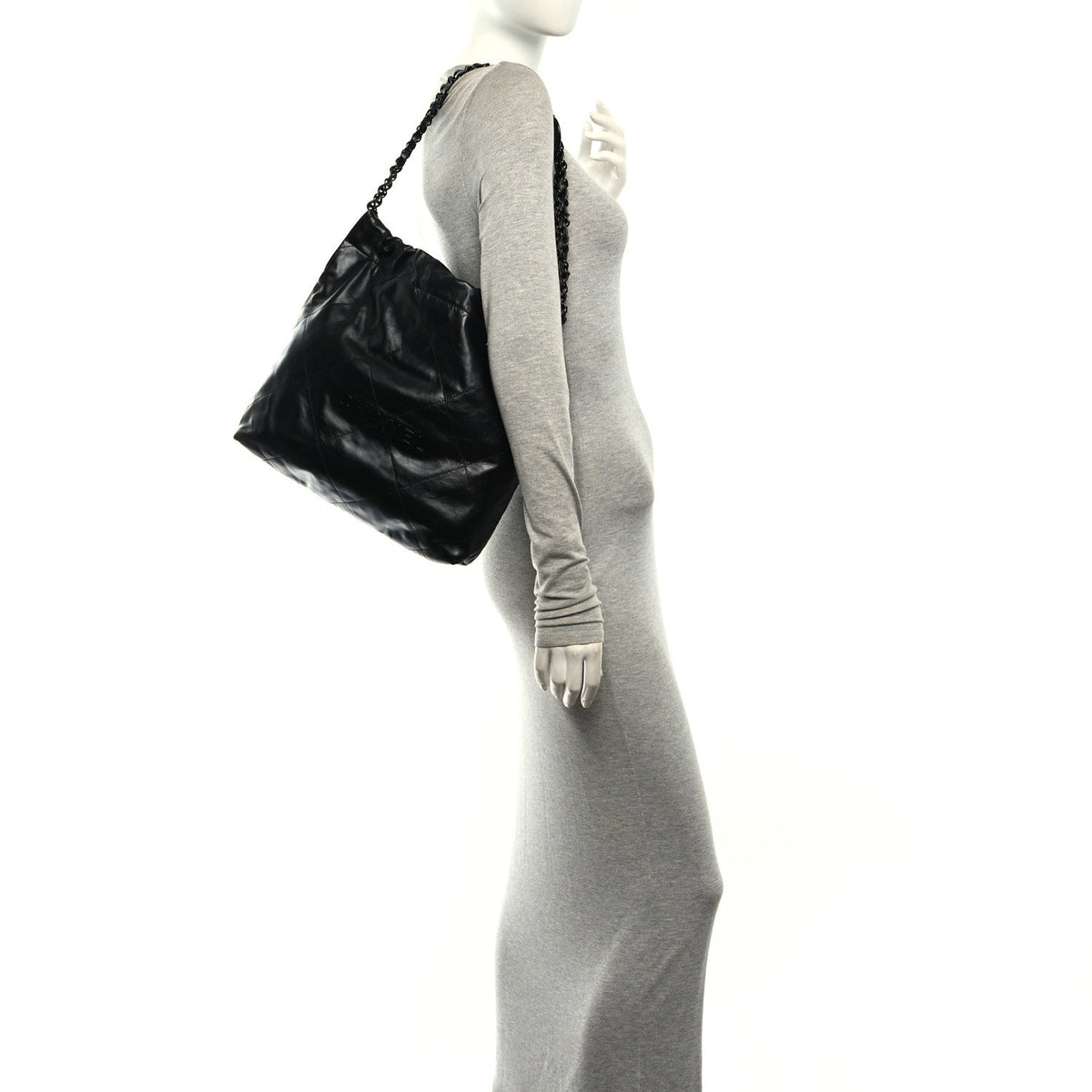 Small Quilted Calfskin Handbag - Black