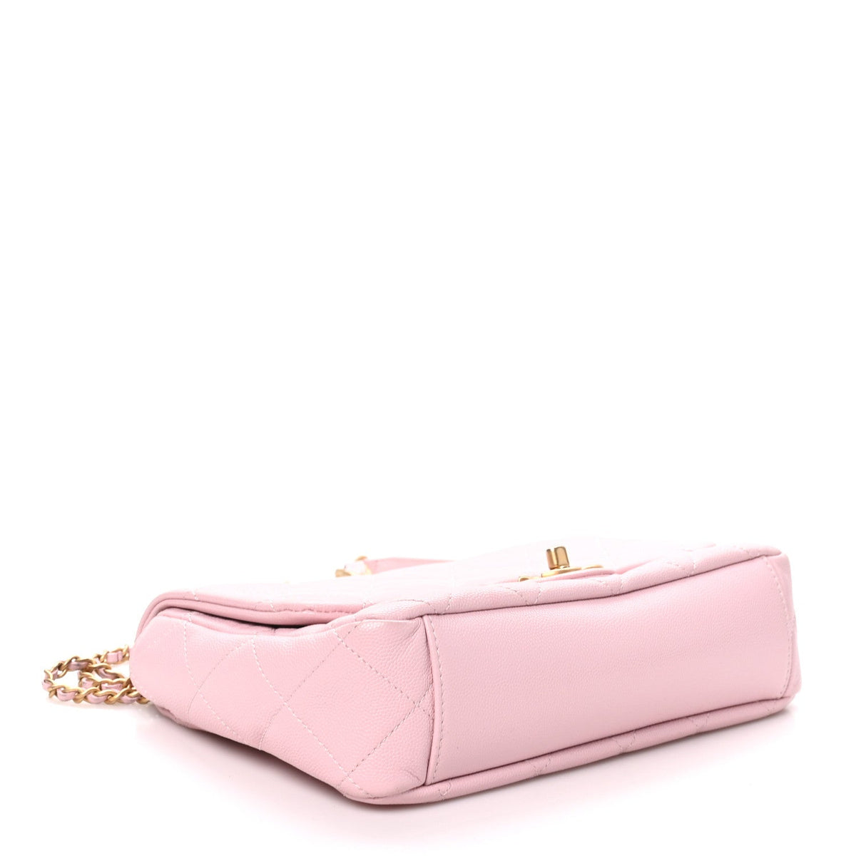 Medium Quilted Caviar Flap Shoulder Bag - Pink