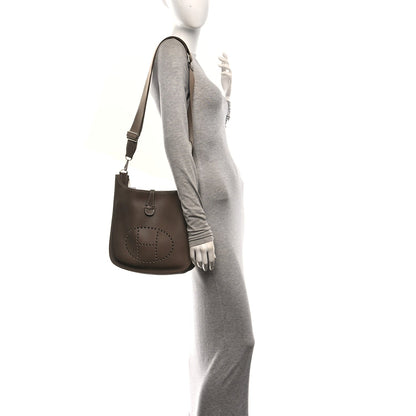 Taurillon Clemence Evelyne Iii Pm Etoupe Handbag