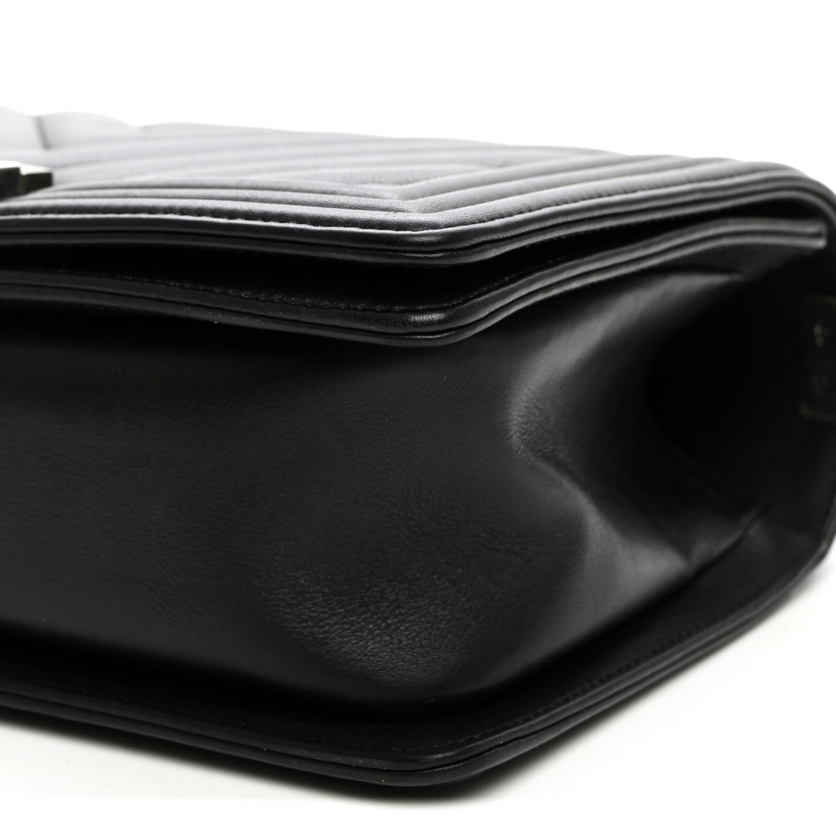 Medium Quilted Calfskin Flap Shoulder Bag - Black