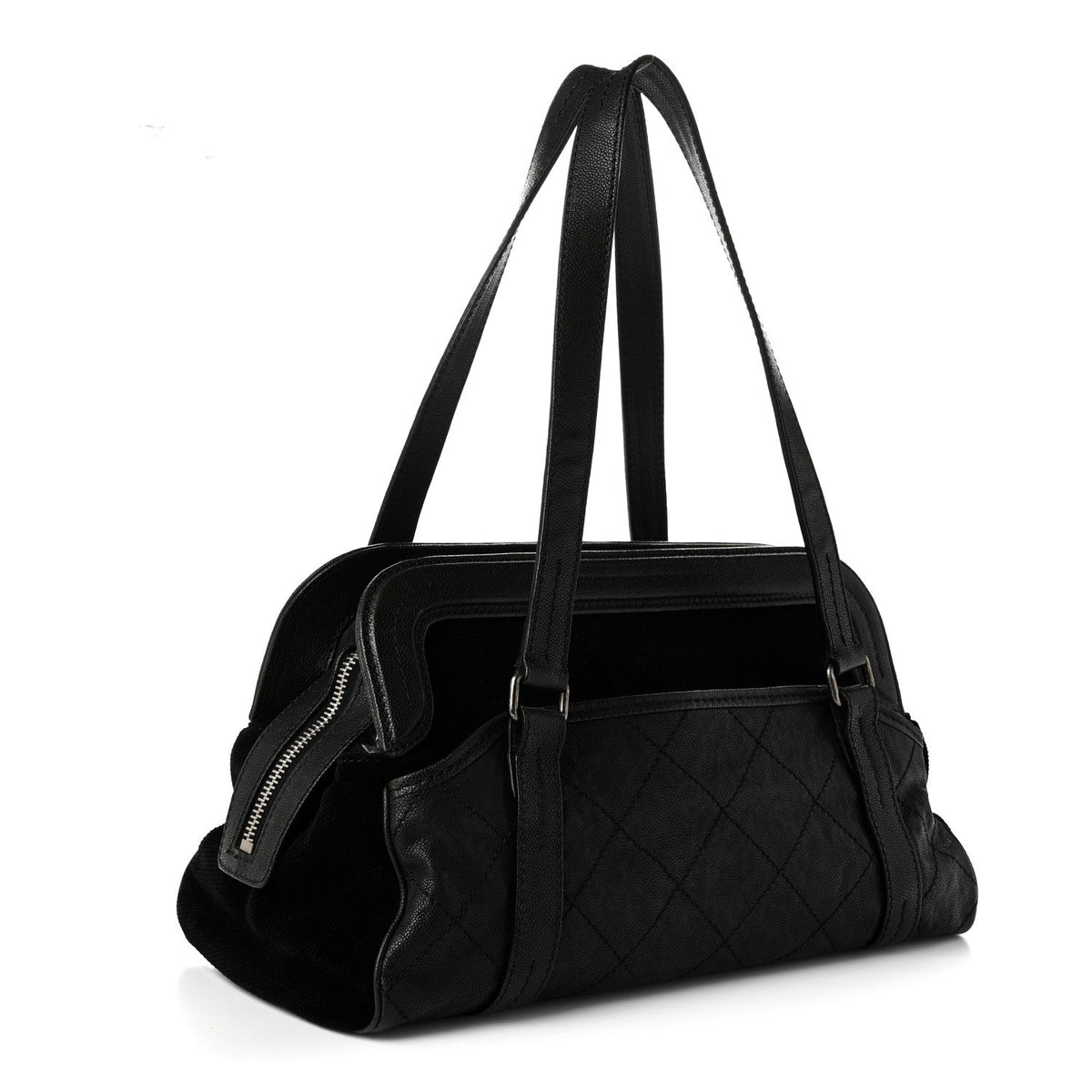 Large Quilted Calfskin Tote Bag - Black