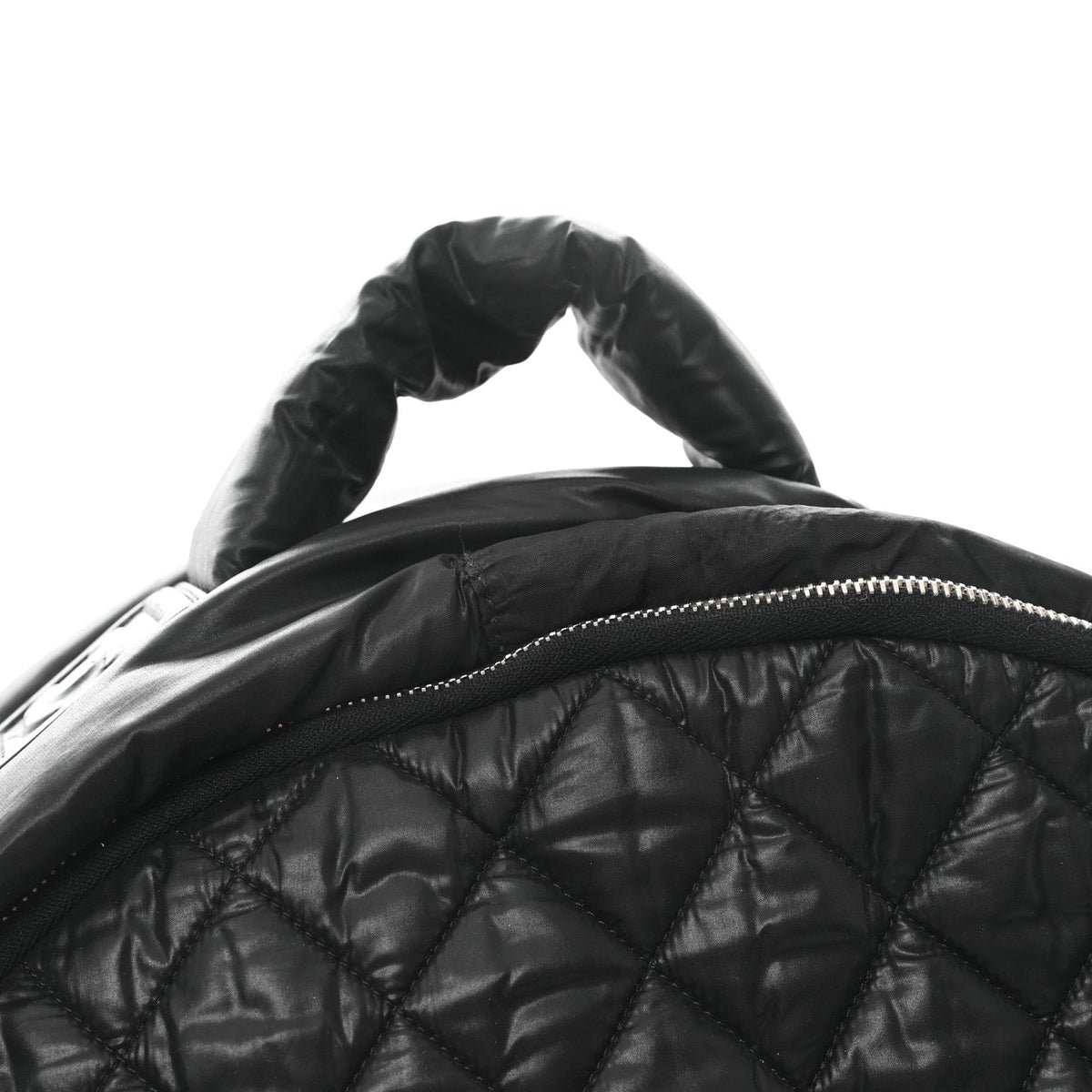 Quilted Nylon Backpack - Black