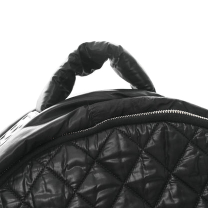 Quilted Nylon Backpack - Black