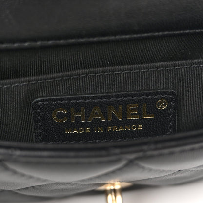 Mini Quilted Lambskin Belt Bag - Black