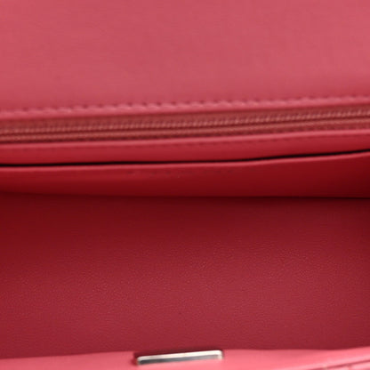 Mini Quilted Lambskin Flap Shoulder Bag - Pink