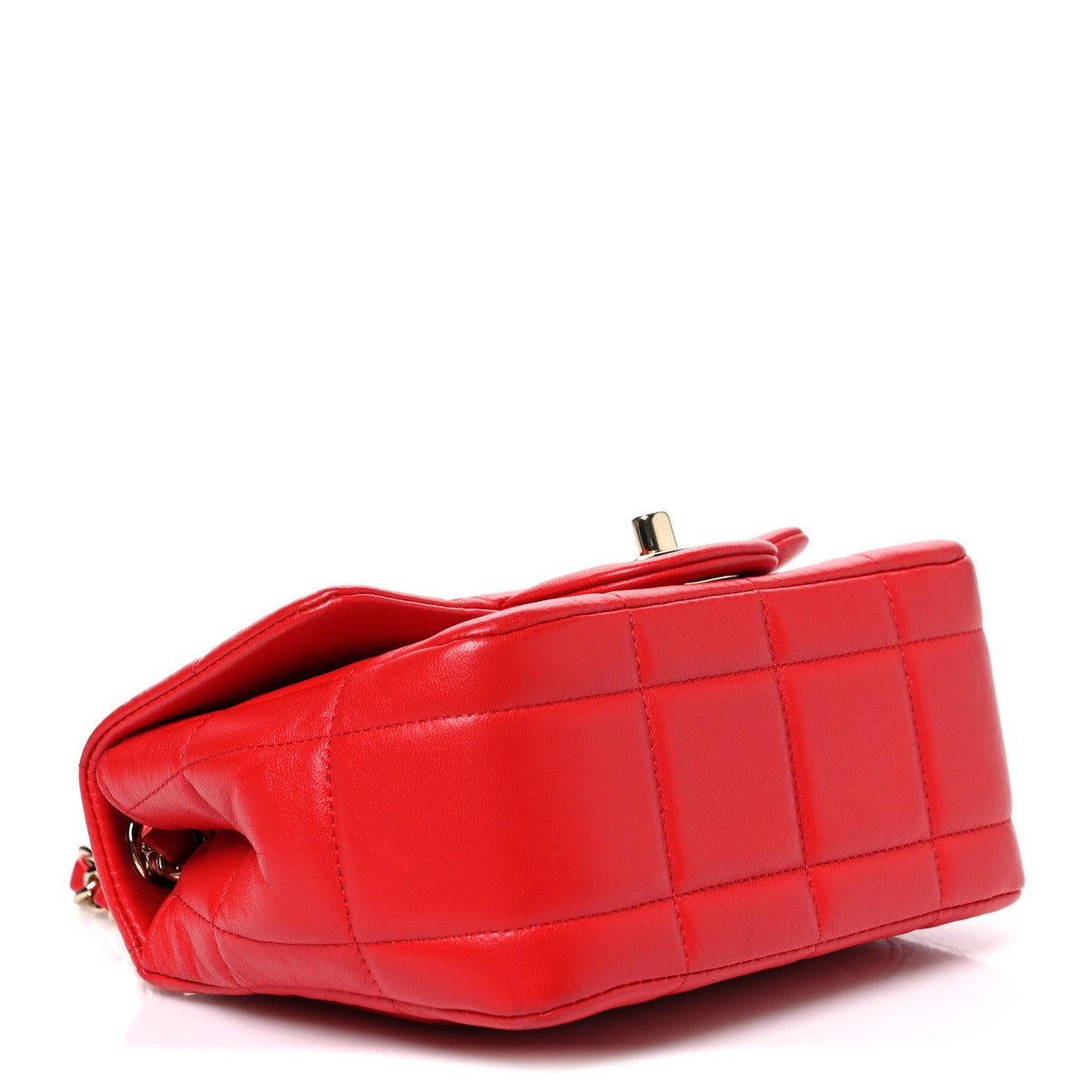 Mini Quilted Lambskin Flap Shoulder Bag - Red