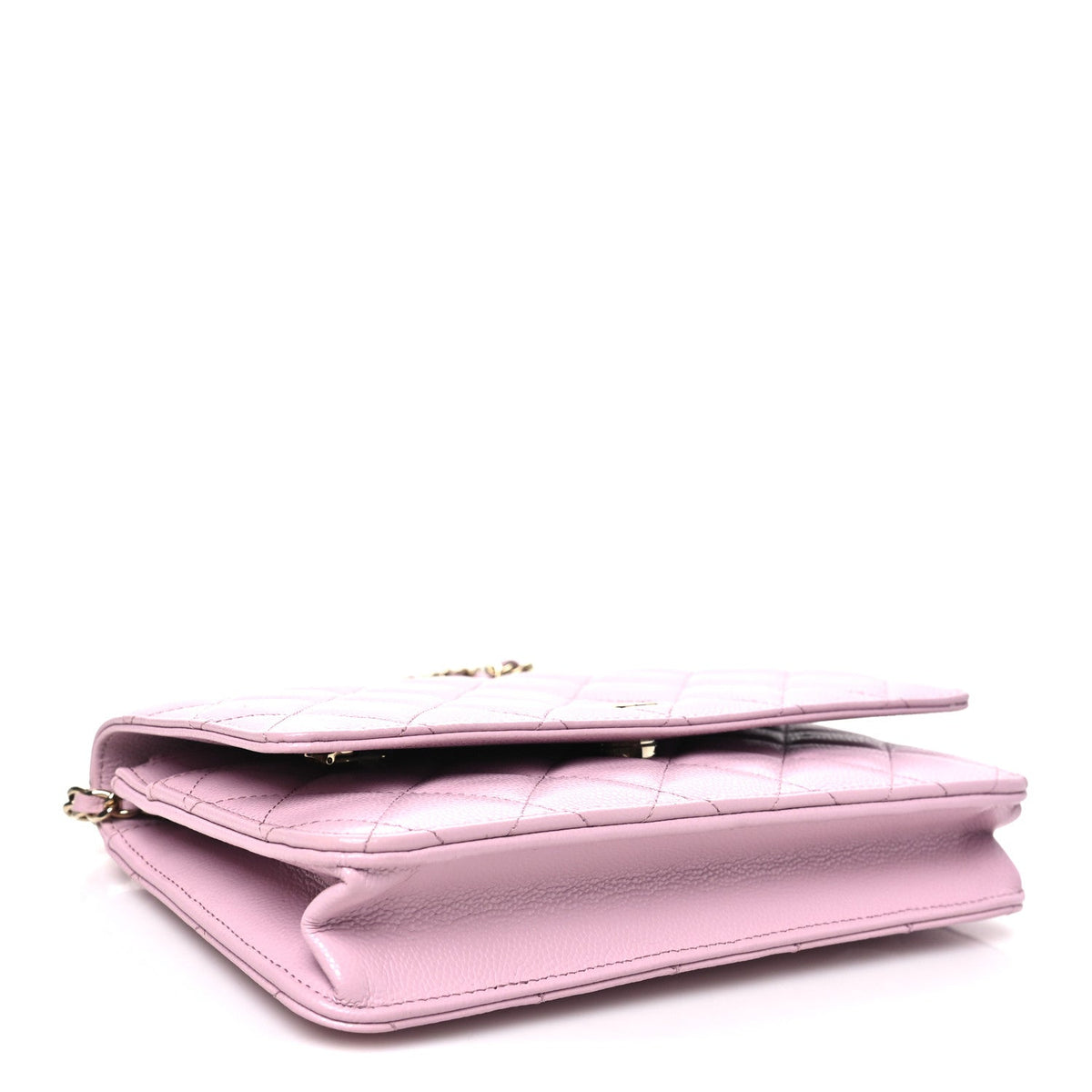 Quilted Caviar Wallet Bag - Pink