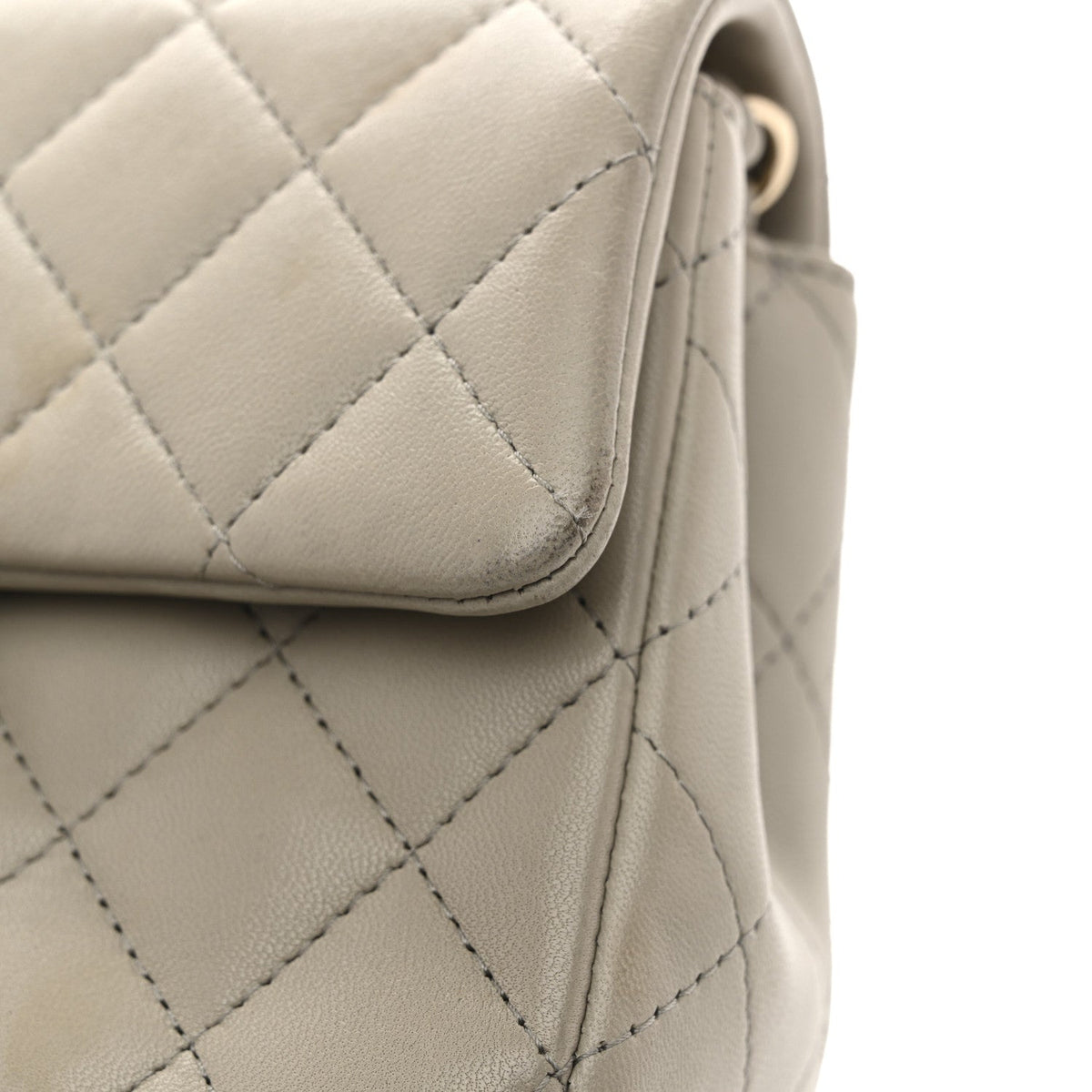 Mini Quilted Lambskin Flap Shoulder Bag - Tan