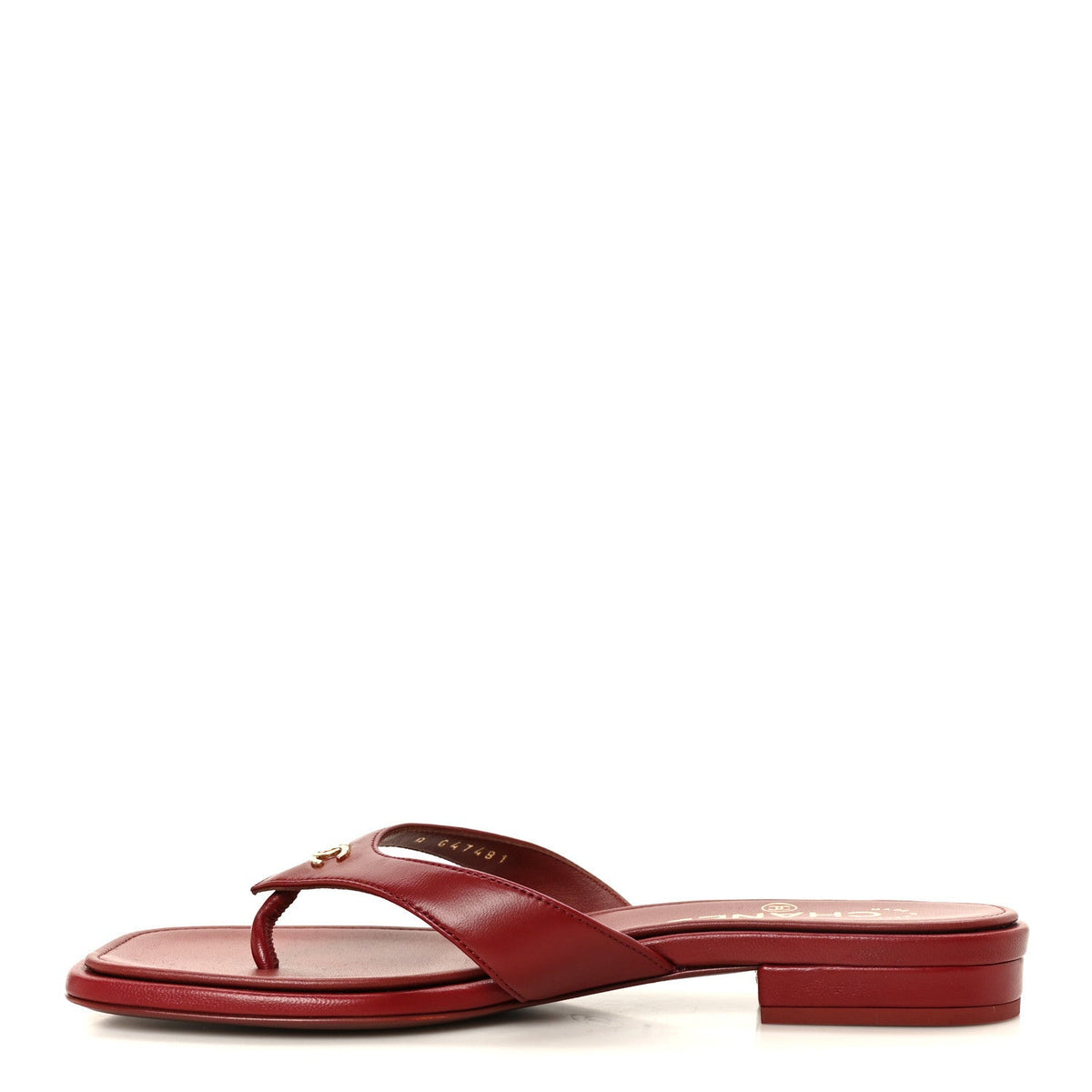 Lambskin CC Thong Sandals Burgundy
