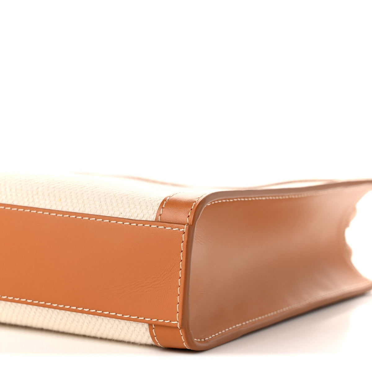 Mini Calfskin Canvas Handbag - Natural