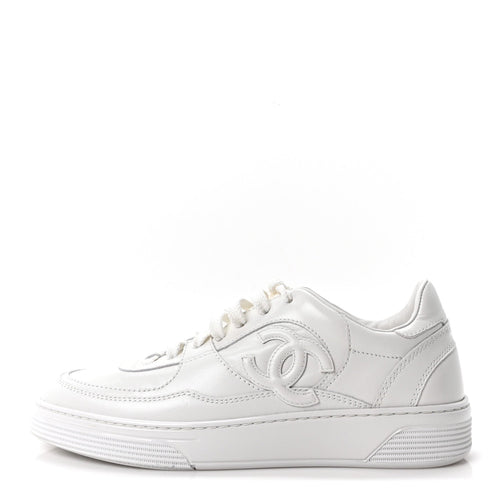 Calfskin CC Sneakers White