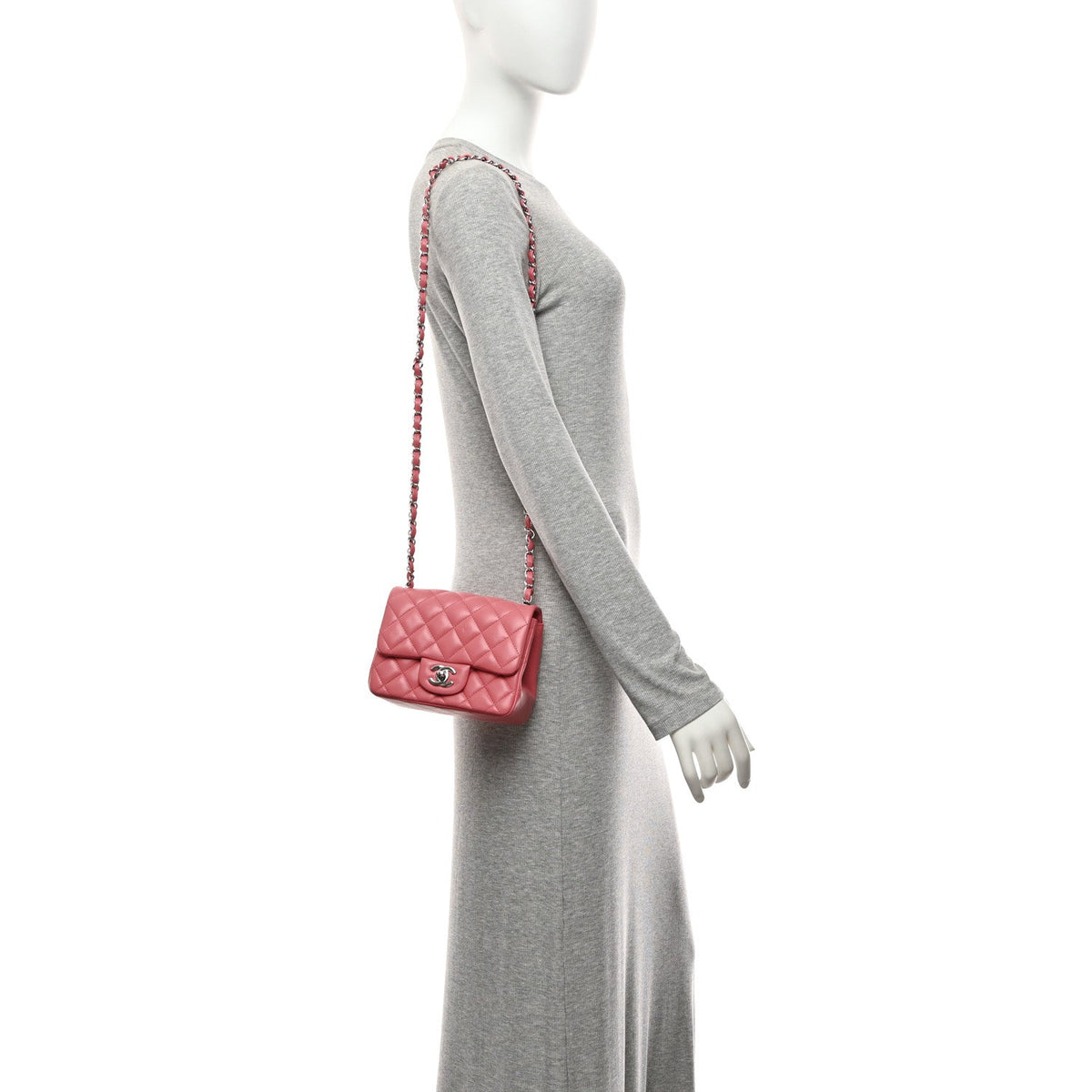 Mini Quilted Lambskin Flap Shoulder Bag - Pink