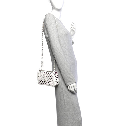 Small Lambskin Flap Shoulder Bag - White