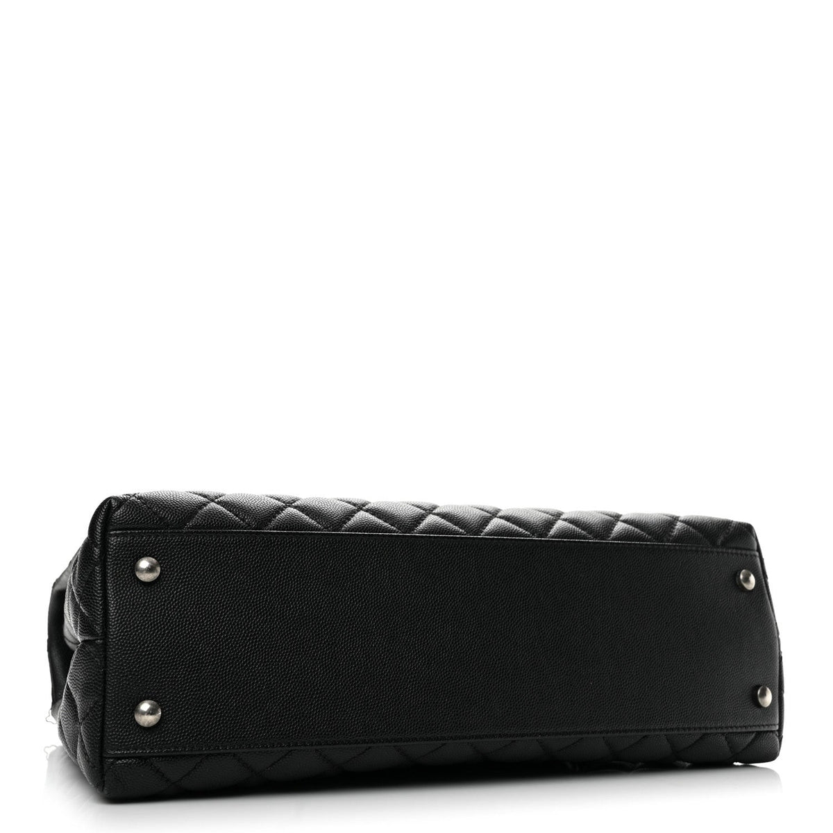 Medium Quilted Caviar Flap Shoulder Bag - Black