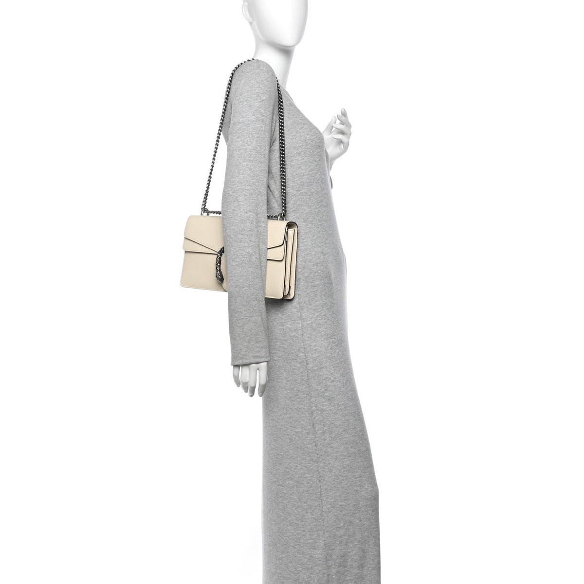 Small Calfskin Shoulder Bag - White