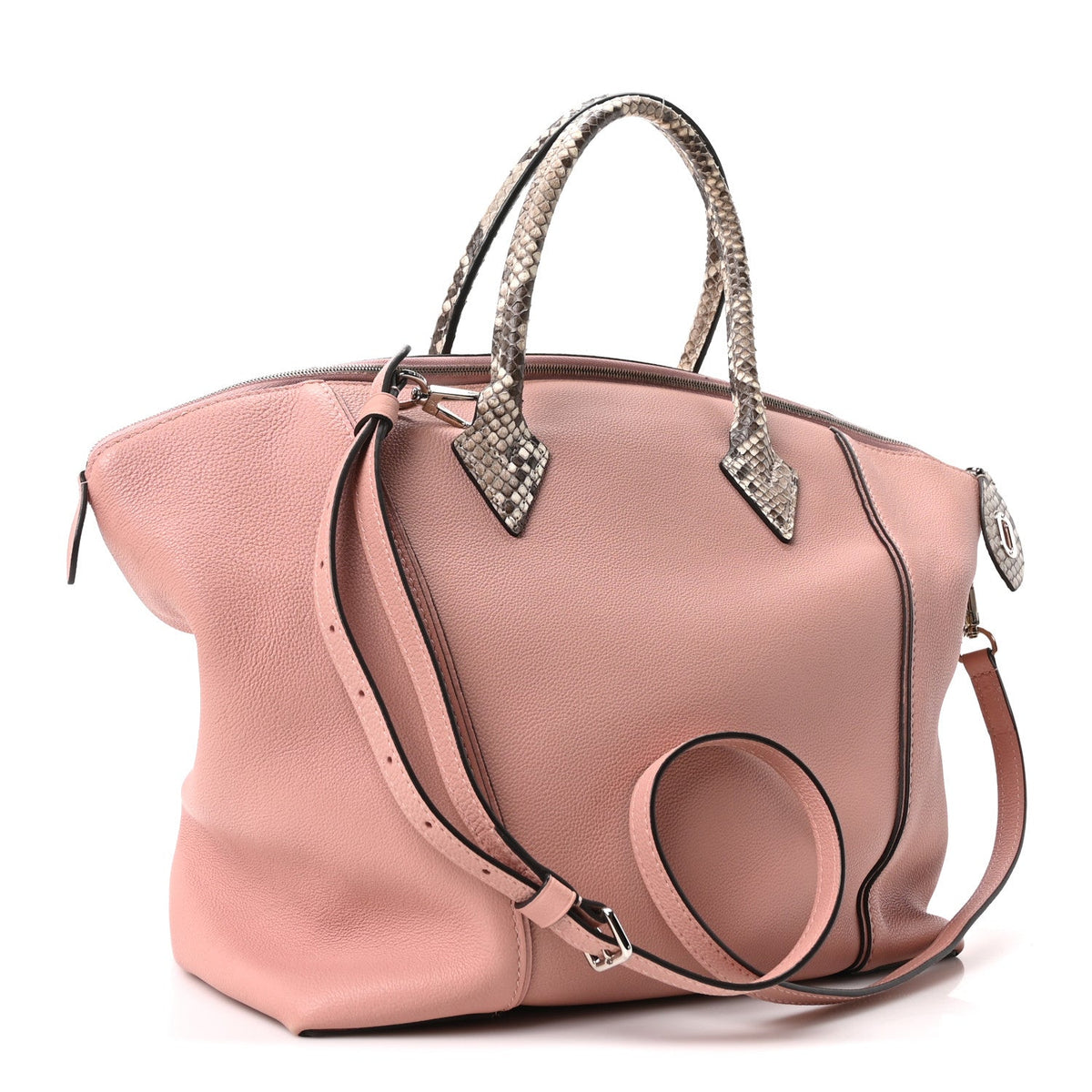 Veau Cachemire Snakeskin Soft Lockit Mm  Handbag
