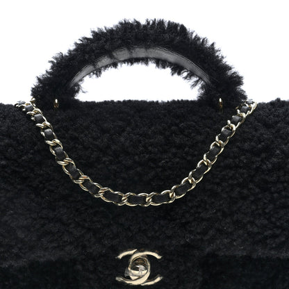 Mini Quilted Shearling Flap Shoulder Bag - Tan