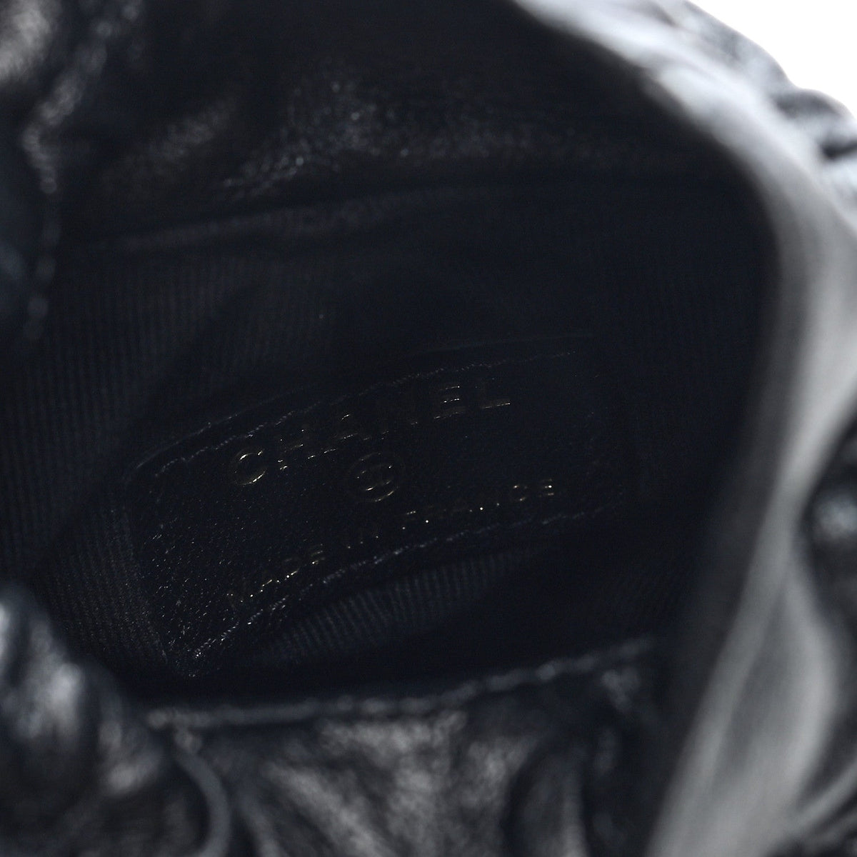 Mini Quilted Lambskin Bucket Bag - Black