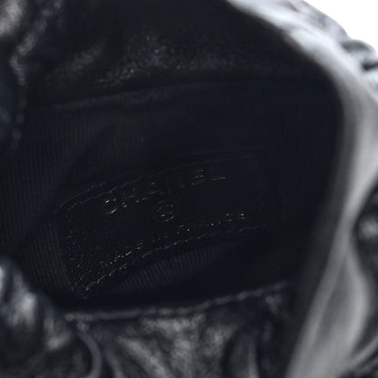 Mini Quilted Lambskin Bucket Bag - Black