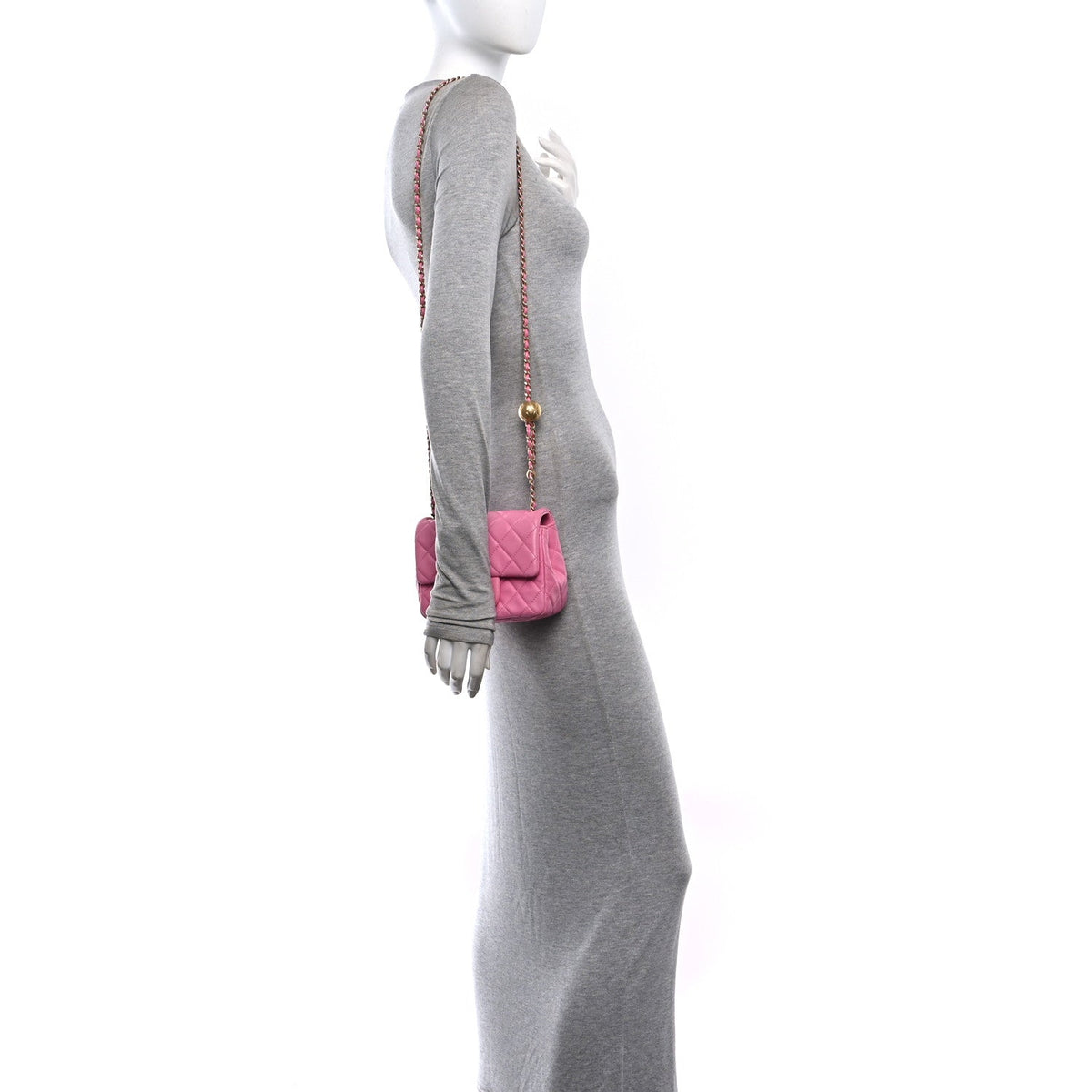 Mini Quilted Lambskin Flap Shoulder Bag - Pink