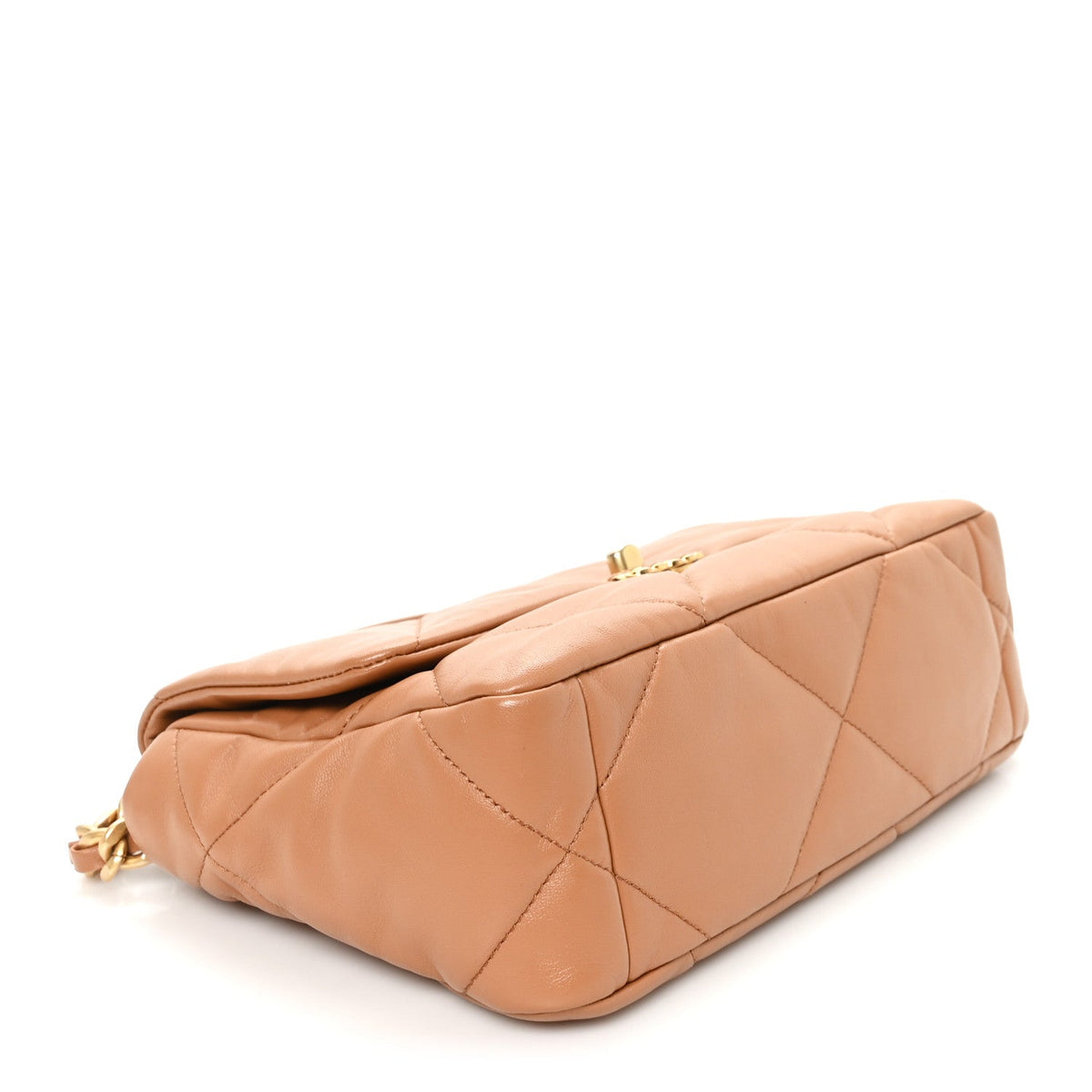 Medium Quilted Lambskin Flap Shoulder Bag - Brown