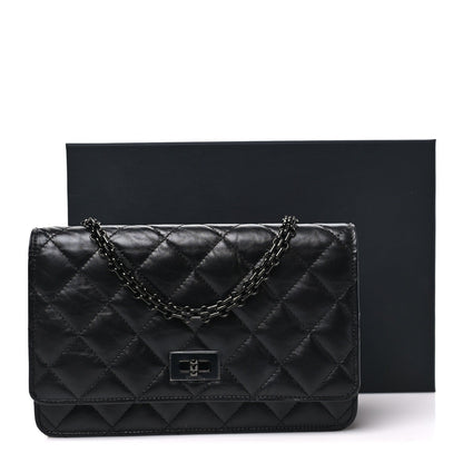 Quilted Calfskin Wallet Bag - Black