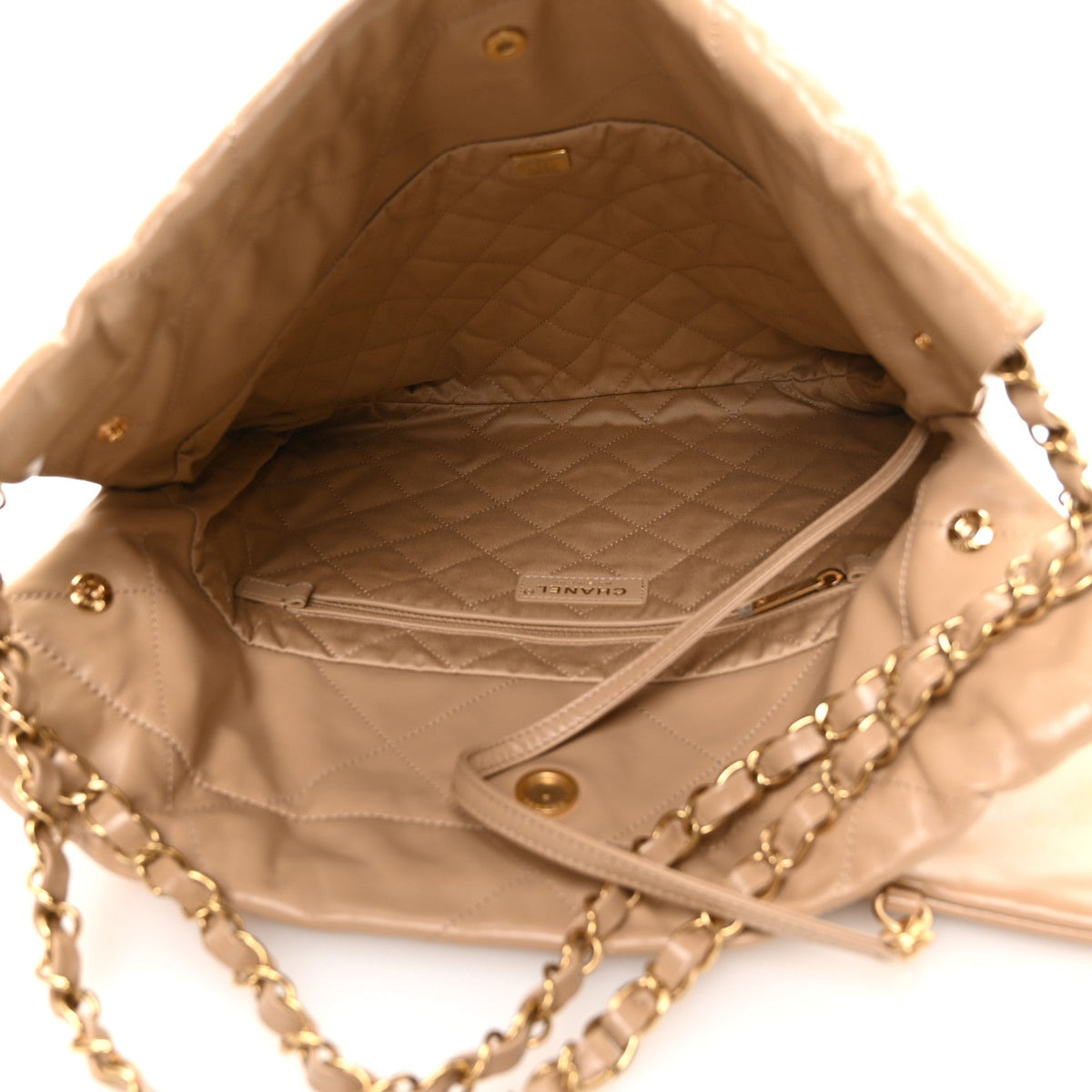 Small Quilted Calfskin Handbag - Beige