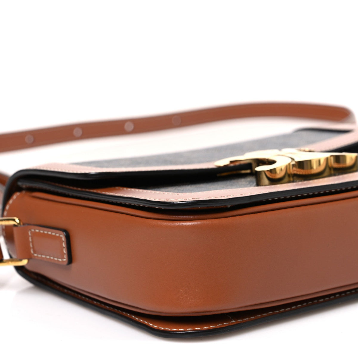 Calfskin Canvas Handbag - Tan