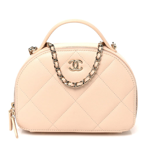 Quilted Calfskin Clutch Bag - Beige