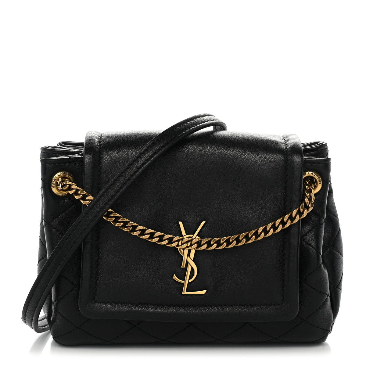 Mini Quilted Lambskin Handbag - Black