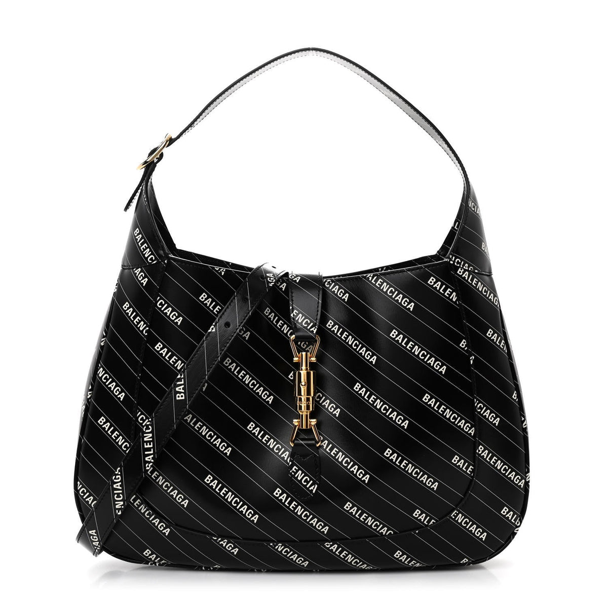 Medium Calfskin Hobo Bag - Black