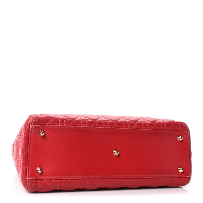 Large Lambskin Handbag - Red