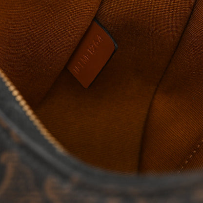 Medium Calfskin Canvas Shoulder Bag - Tan