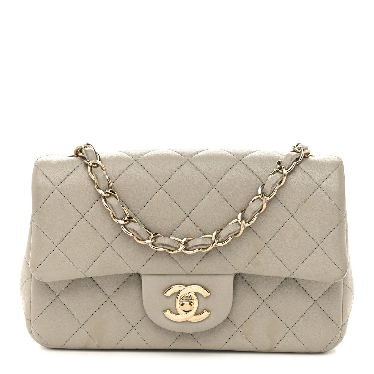 Mini Quilted Lambskin Flap Shoulder Bag - Tan
