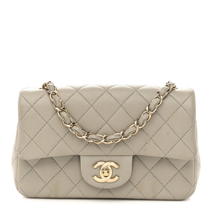 Mini Quilted Lambskin Flap Shoulder Bag - Tan