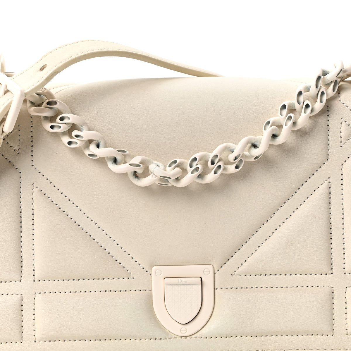 Small Calfskin Flap Shoulder Bag - White