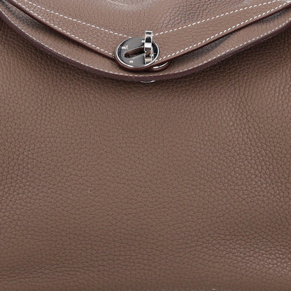 Taurillon Clemence Lindy 30 Etoupe Handbag