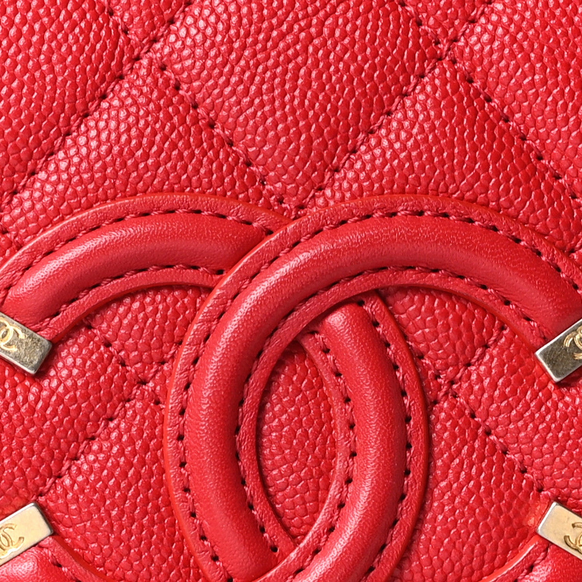 Quilted Caviar Backpack - Red