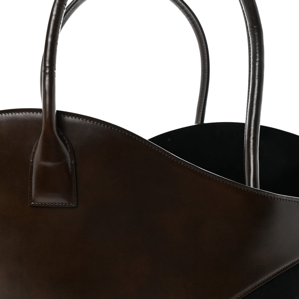Large Calfskin Suede Tote Bag - Brown