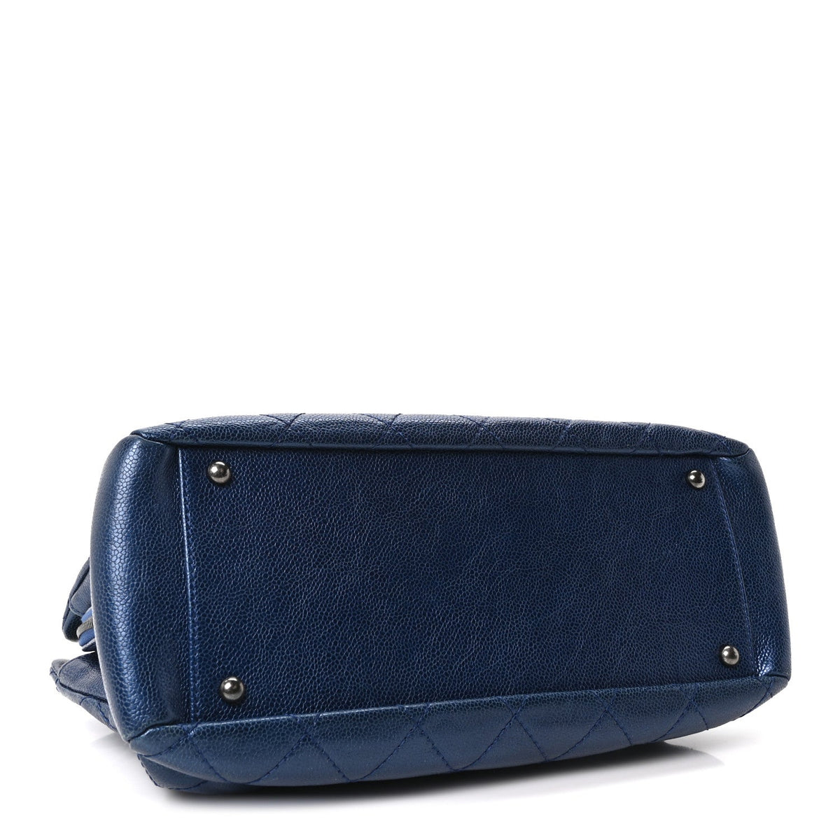 Quilted Caviar Tote Bag - Blue