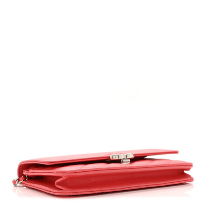 Quilted Calfskin Wallet Bag - Pink