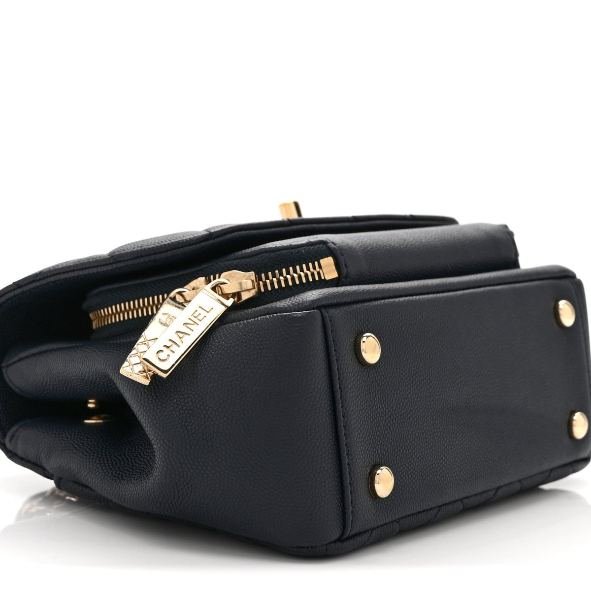 Mini Quilted Caviar Flap Shoulder Bag - Blue
